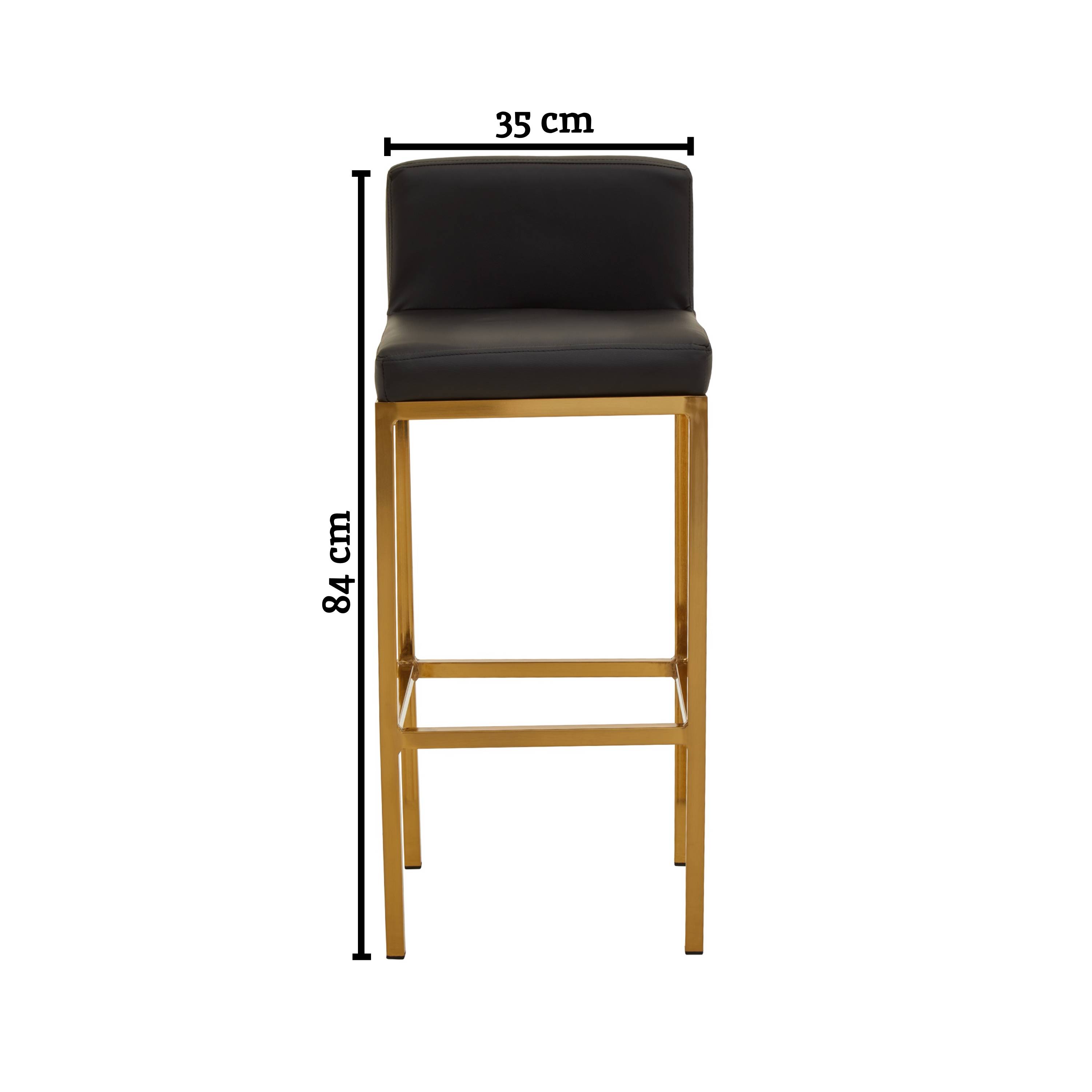 Orsina Baina Faux Leather Bar Chair – Black & Gold - Image 4