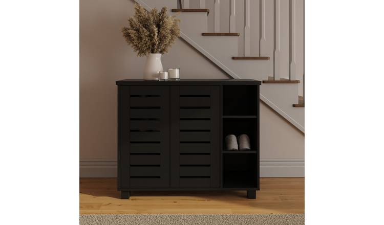 GFW Bodie 2 Door 3 Shelf Shoe Cabinet - Black