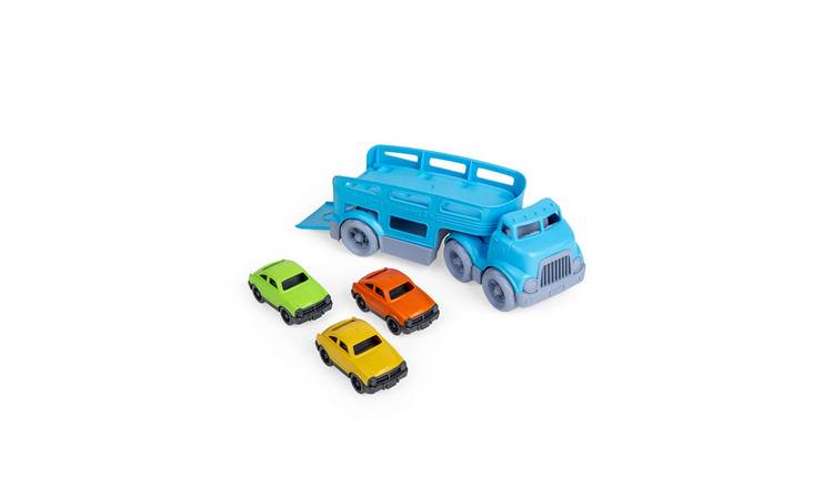 Green Toys Double Decker Car Carrier and Three Cars - 3 Years +