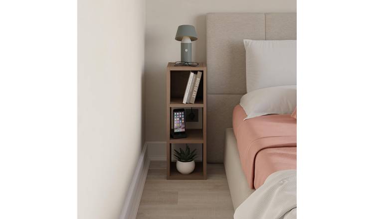 Decortie Combayn Fat Low Particleboard Wood Effect Shelving Unit - Dark Oak