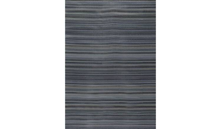 The Rugs Anthracite Rainbow Reversible Striped Outdoor Rug - 120 x 160cm