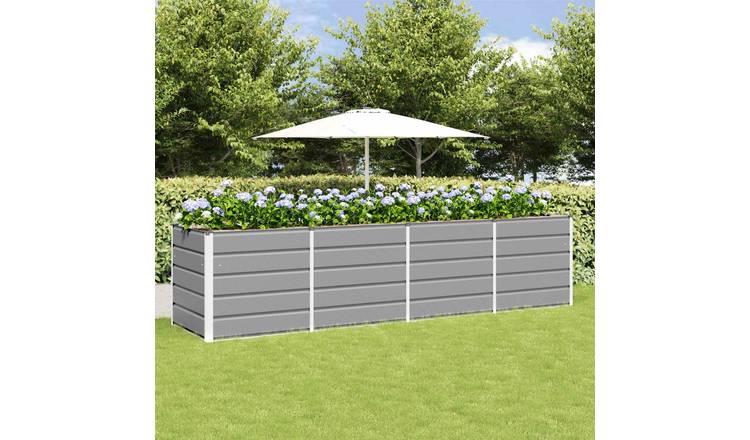 Walplus Steel Garden Planter - Light Grey - 320 x 80 x 75 cm