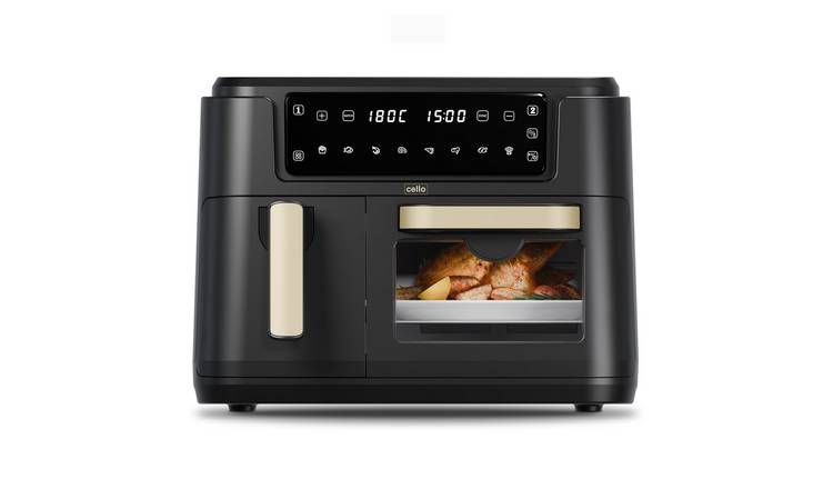 Cello 2-in-1 Double Airfryer and Home Oven - Ash Black