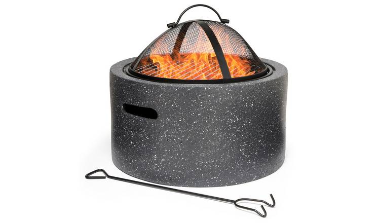 VonHaus Fire Pit MgO Faux Concrete - Grey