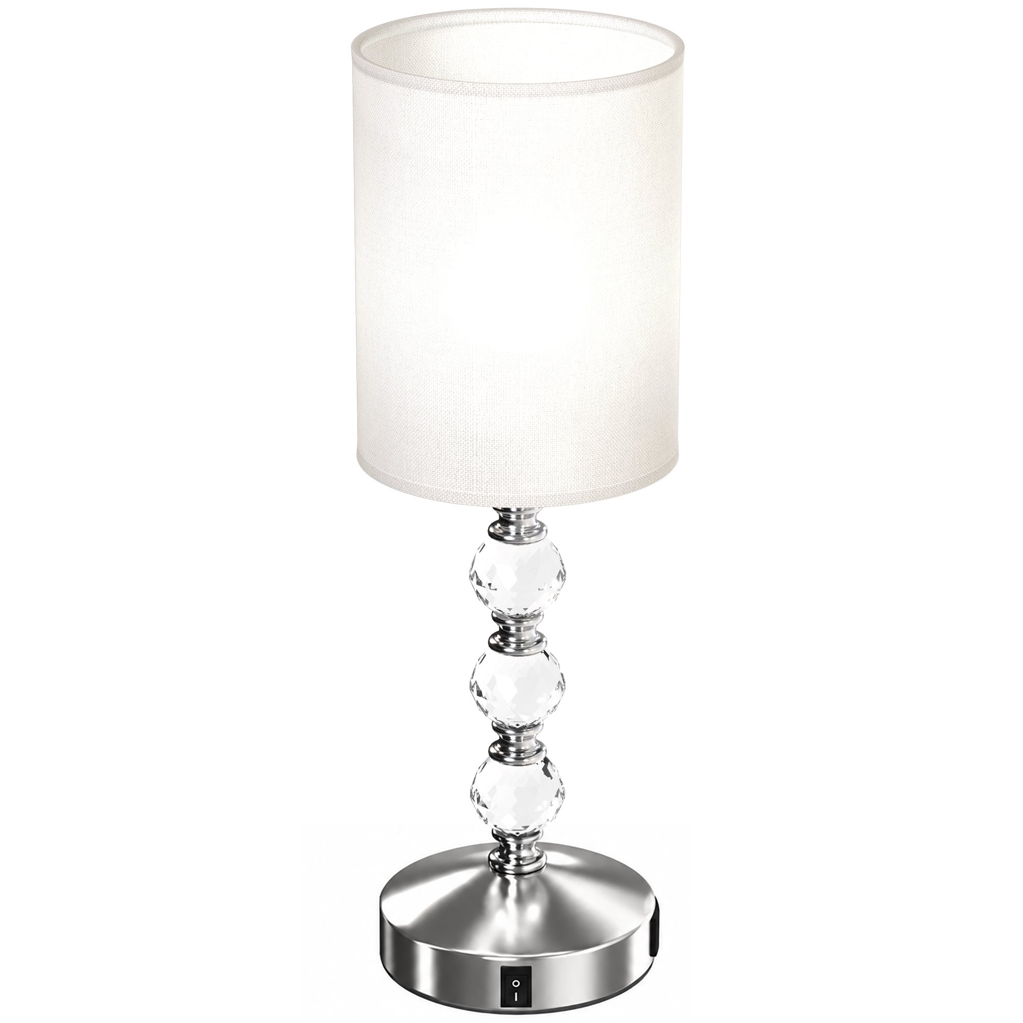 HOMCOM Crystal PVC Shade USB A and C Charging Ports Table Lamp – Silver - Image 2