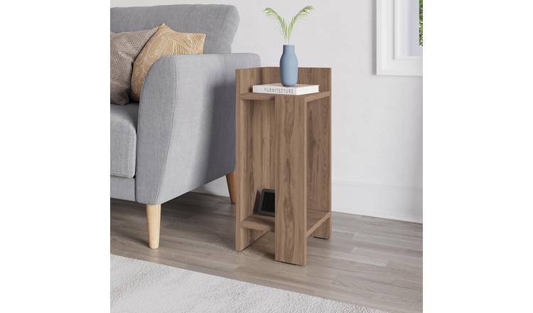 Decortie Elos Collection Particleboard Bedside Table - Dark Oak