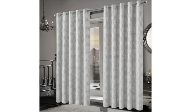 New Edge Blinds Natural Paris Jacquard Eyelet Curtains - 167cm x 183cm