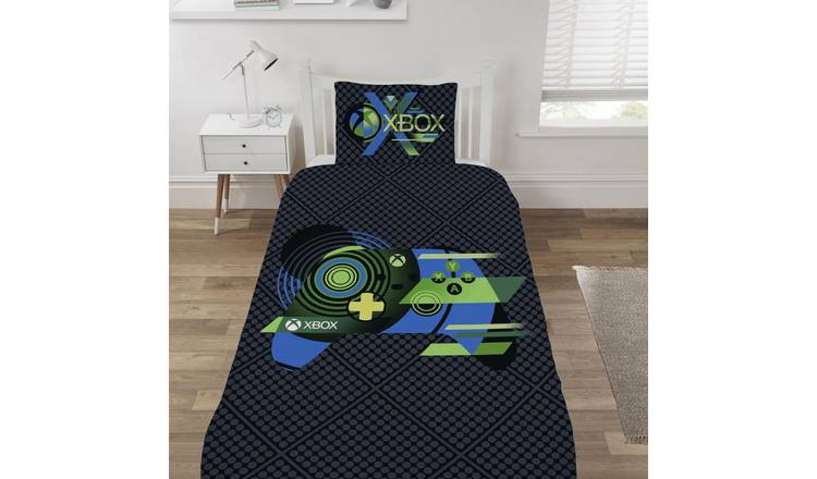 Xbox Game On Duvet Cover Set - Single - Black & Green