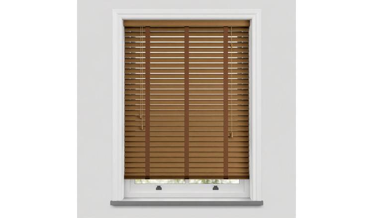 New Edge Blinds Truffle Faux Wood Tape Venetian Blind - 190cm x 120cm