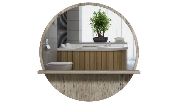 kleankin 45cm Round Wall Mounted Bathroom Mirror - Grey