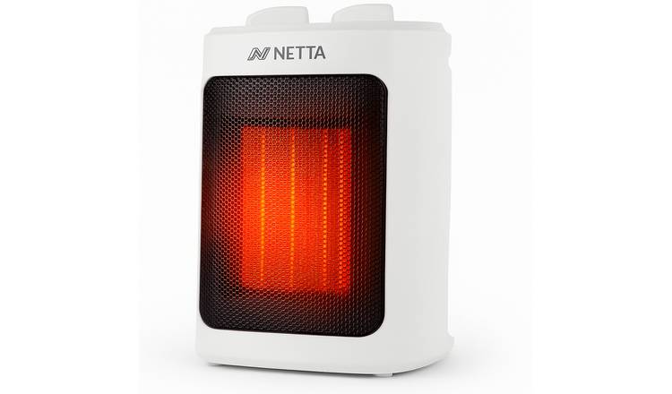 NETTA Ceramic Fan Heater 2000W with 3 Heat Settings - White