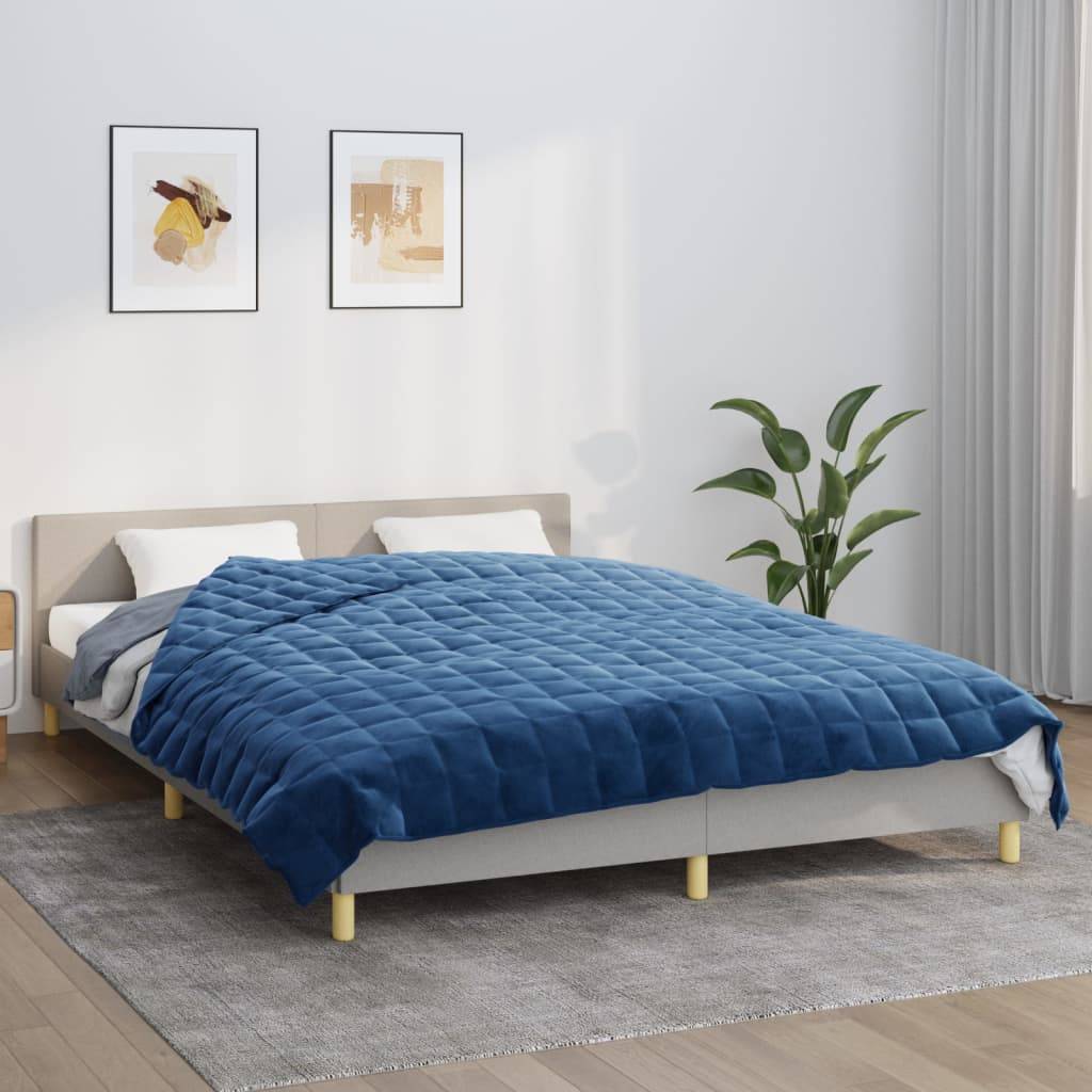 Walplus 15 kg Polyester Weighted Blanket - Blue - 220 x 240 cm - Image 1