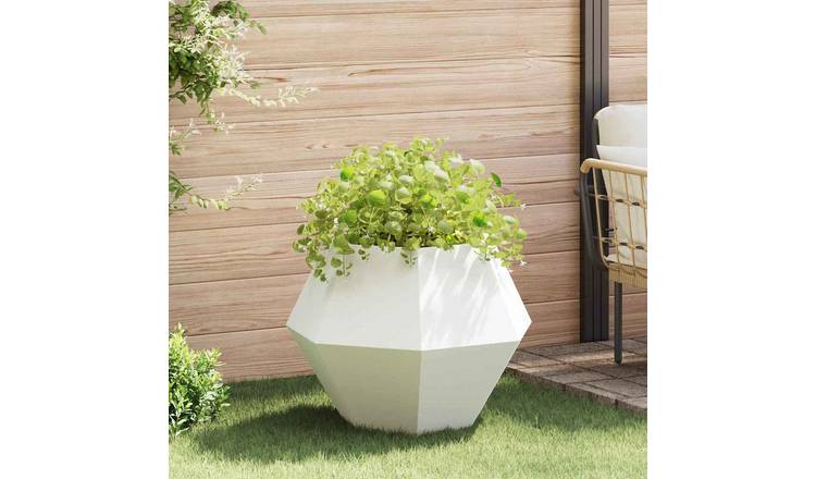 Walplus Steel Garden Planter - White - 75 x 75 x 60 cm