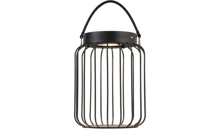 Loops Direct Steel and Glass Solar Table Lamp - Matt Black