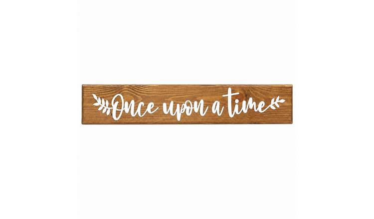 Peak Heritage Engraved Wooden Wedding Sign - L60cm - Once Upon A Time