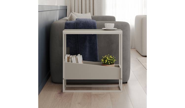 Decortie Lido Angled Open Storage Side Table - Sand