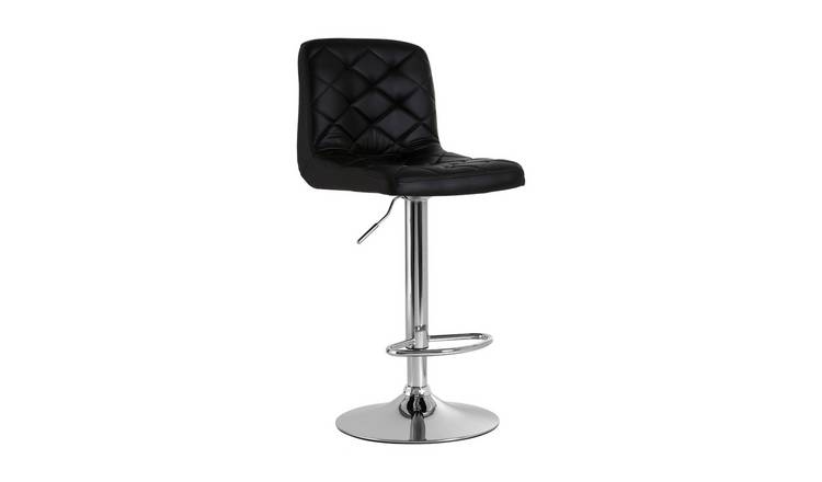 Orsina Tara Faux Leather Adjustable Bar Chair – Black & Chrome