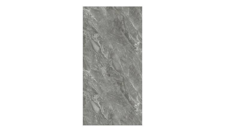 Living and Home 10Pcs Peel and Stick Marble Wall Tiles - Charcoal Grey