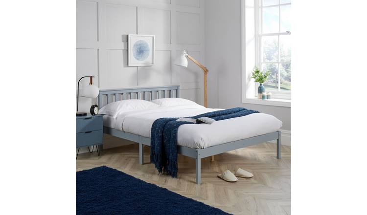 Home Source Florida Solid Pine Small Double Bed Frame - Grey