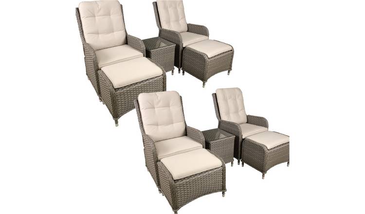 Loops Direct 6 Piece PE Rattan Garden Bistro Set - Natural