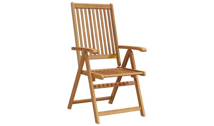 Walplus 4 Piece Solid Acacia Wood Folding Chairs - Brown - 57 x 69 x 111 cm