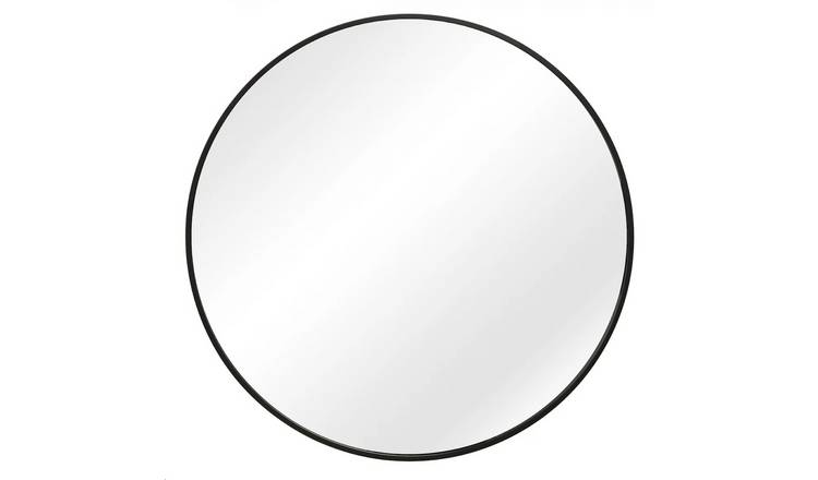 HomeGardenDirect Pandora Round Wall Mirror - 80x80cm - Black