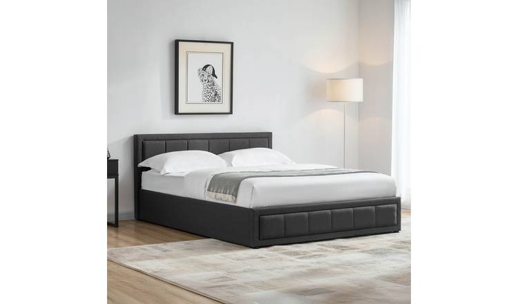 Vida Designs Vanita King Size Ottoman Fabric Bed With Foam Mattress - Dark Grey