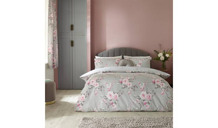 Catherine Lansfield Canterbury Duvet Cover Set - Single - Grey