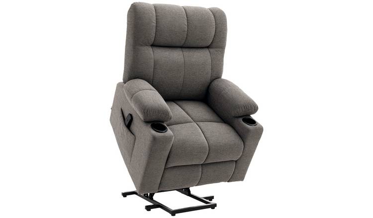 HOMCOM Velvet Recliner Armchair with Cup Holder - Grey