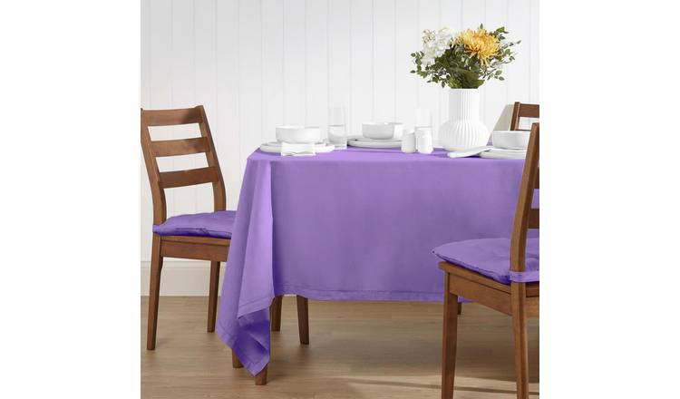 Homescapes Cotton Square Tablecloth - 137 x 137 cm - Purple