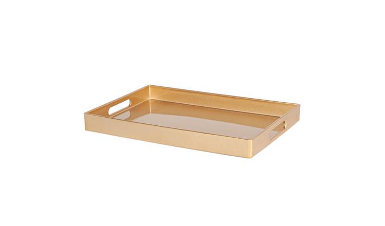 Argon Tableware Rectangle Serving Trays - Gold - Pack of 6