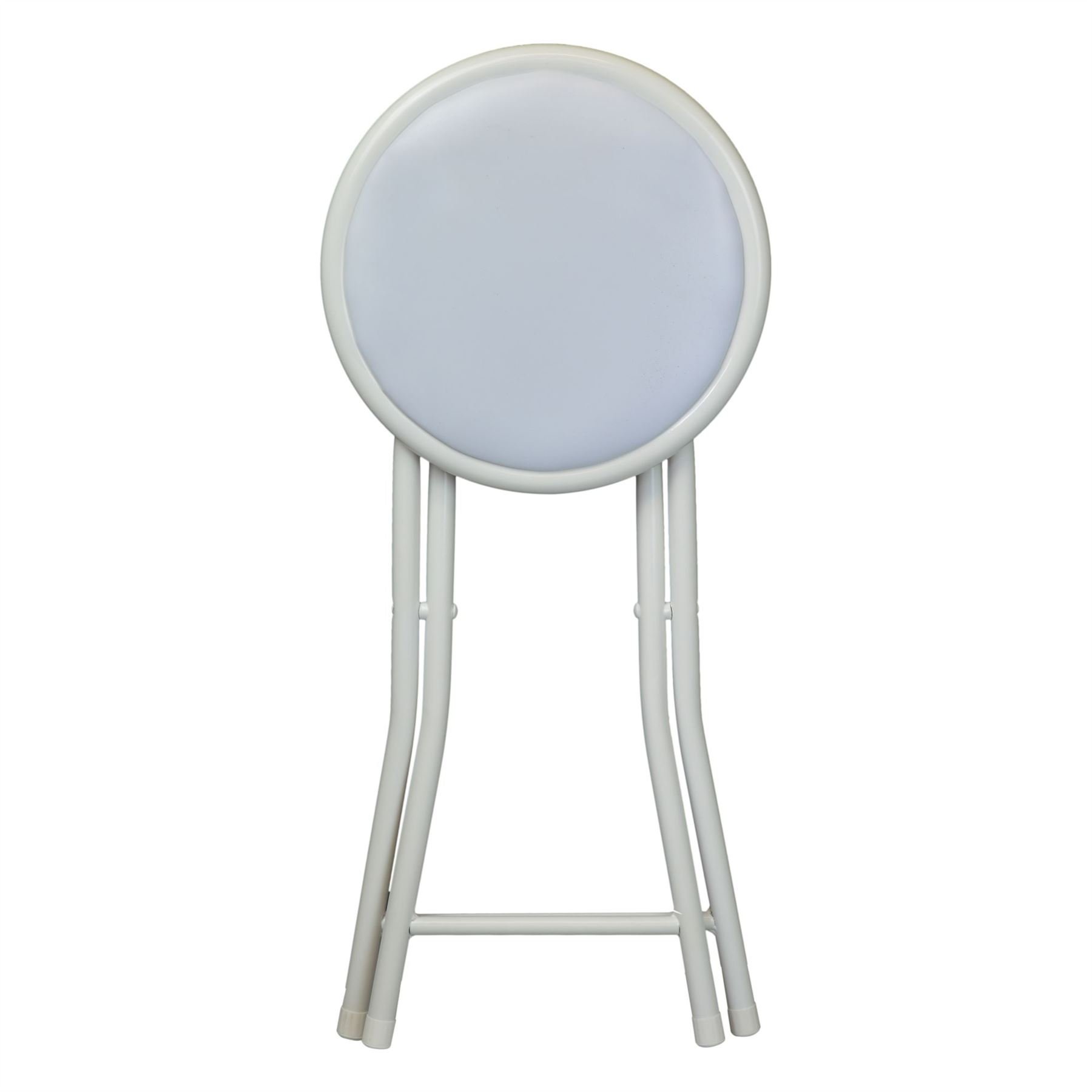 Harbour Housewares Padded Folding Stools Pack of 8 - White - Image 5