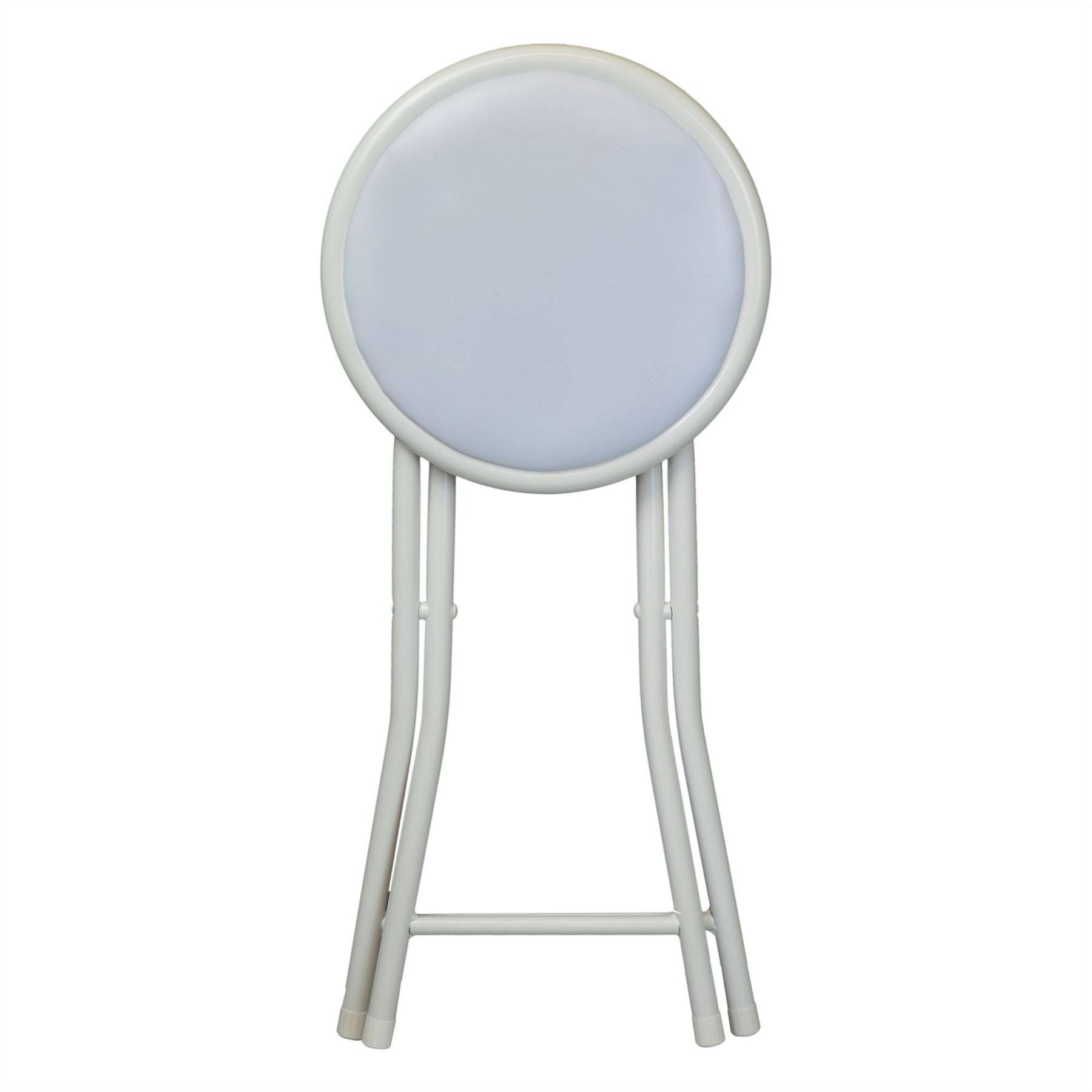 Harbour Housewares Padded Folding Stools Pack of 8 - White - Image 5