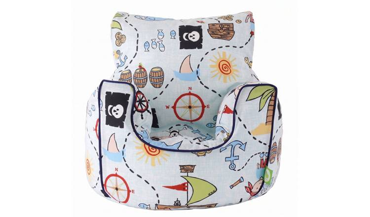Bean Lazy Pirate Island Cotton Bean Bag Armchair Toddler Size Blue