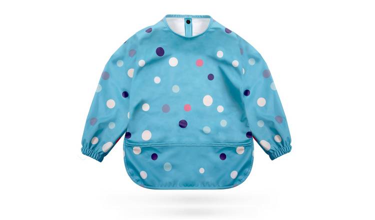 Kidoola Long Sleeve Baby Weaning Bib 6-12 Months - Dots