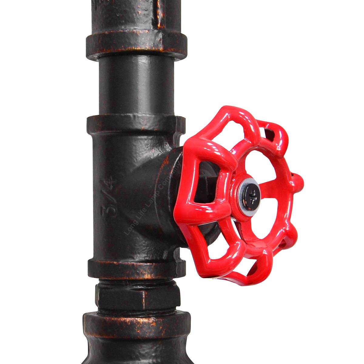 Energy Light Bulbs Rustic Water Pipe with Rope Ceiling Light - Brown - Image 5