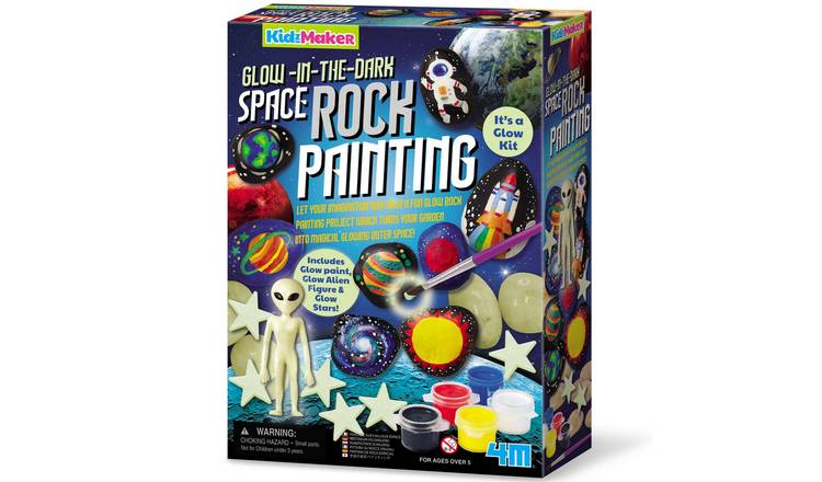 4M KidzMaker Glow In The Dark Space Rock Painting - 5 Years +