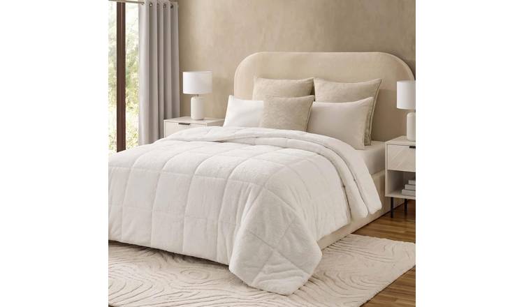 OHS Teddy Fleece 8kg Weighted Blanket - 150x200cm - Cream