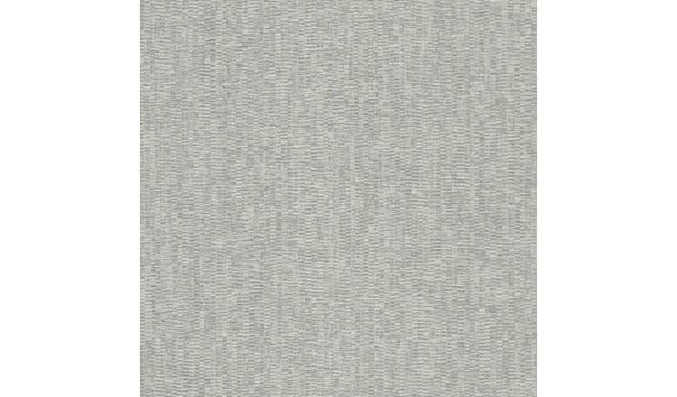 Grandeco Cordy Plain Woven Fabric Effect Textured Wallpaper - Grey