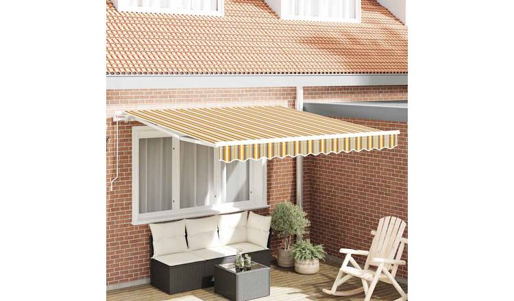 Walplus Aluminium Retractable Patio Awning - Multicolour - 300 x 250 x 165 cm