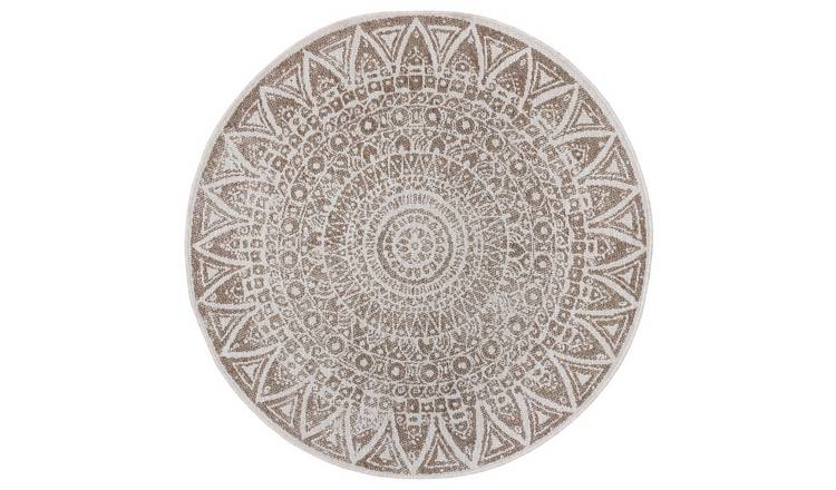 Hanse Home Beige Lilja Vintage Indoor Outdoor Easy Care Round Rug - 100cm