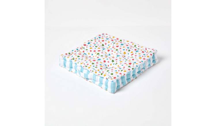 Homescapes Cotton Stars Floor Cushion – 50 x 50 cm – Multi Coloured