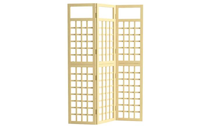 Outsunny Wooden Foldable Freestanding Room Divider - Natural Wood