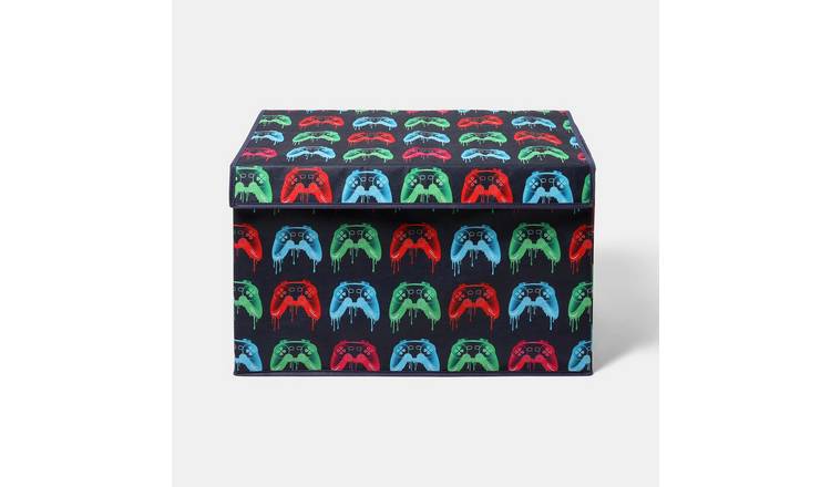 OHS Neon Drip Gaming Print Large Collapsible Storage Box With Lid - Multi