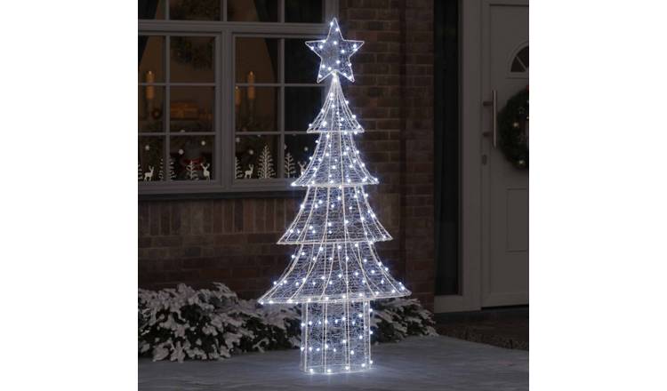 Walplus Artificial Christmas Tree - Cold White - 90 x 30 x 180 cm