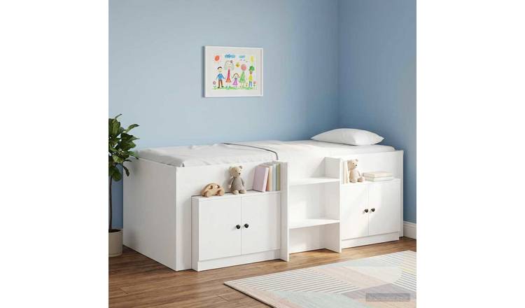 Walplus Pack of 2 Engineered Wood Bedside Cabinet - White - 66 x 35 x 48 cm