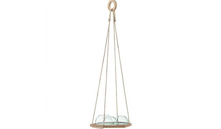LSA International Plant Hanger with Cork Base Set of 3 Pieces 29cm - Clear