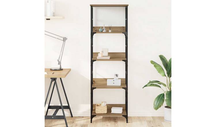 Walplus Engineered Wood Bookshelf - Dark Oak - 50 x 33 x 153 cm