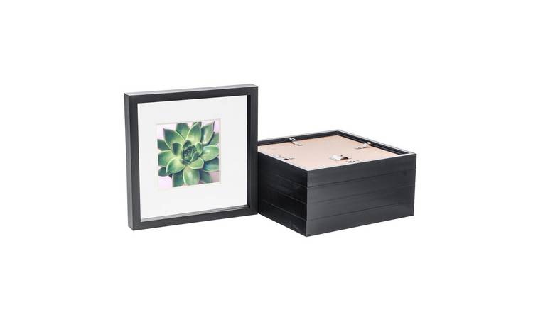 Nicola Spring 3D Box Photo Frames - 10 x 10" with Mount - Set of 5 - Black