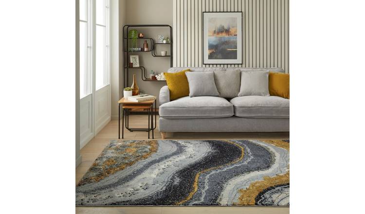 Mega Flooring Grey Modern Abstract Rug - 160 x 220cm
